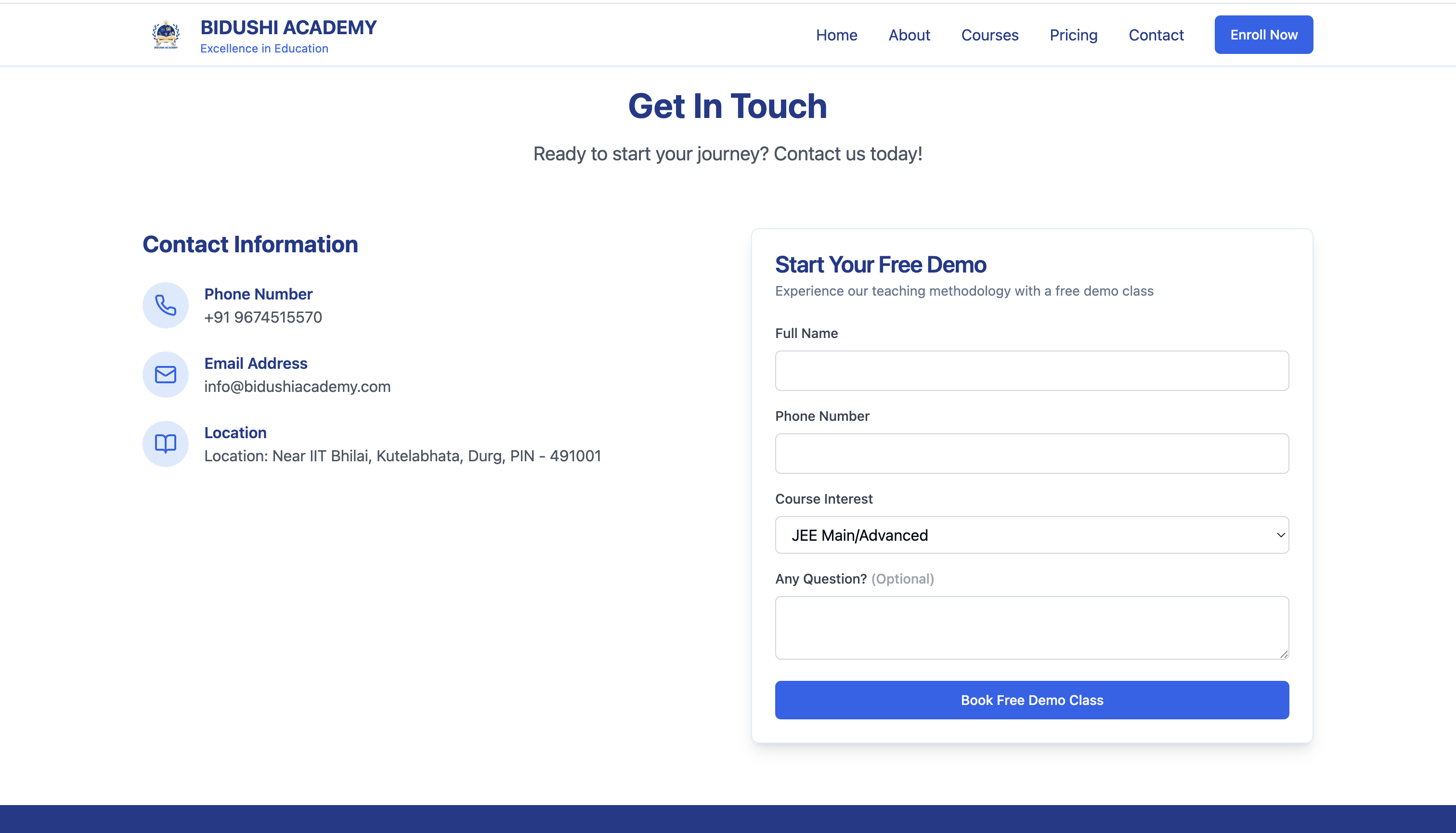 Contact & Free Demo Form