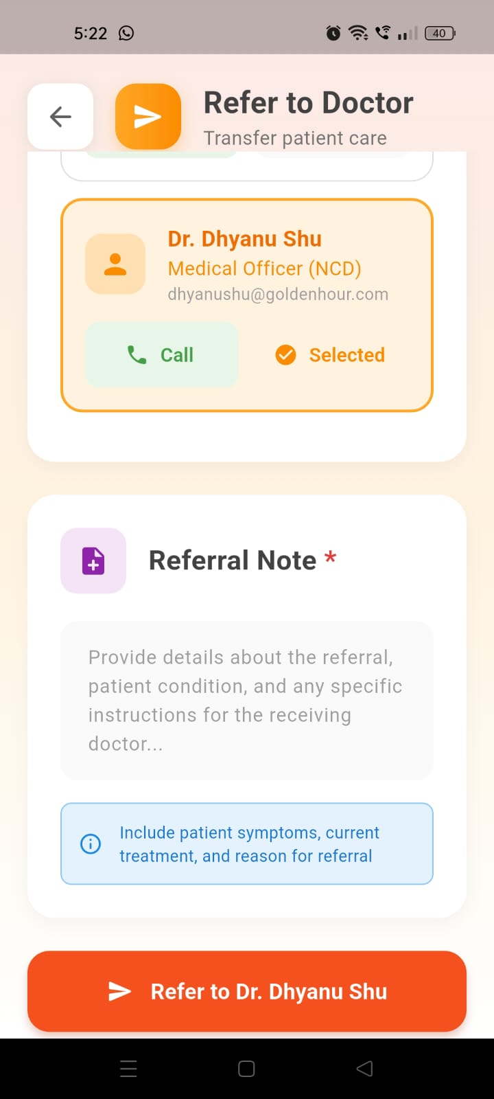Referral Note